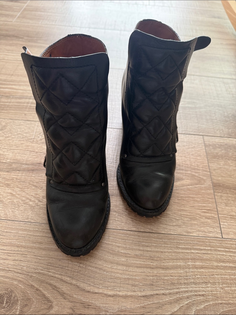 Marc by Marc Jacobs Black Quilted Leather Ankle Boots